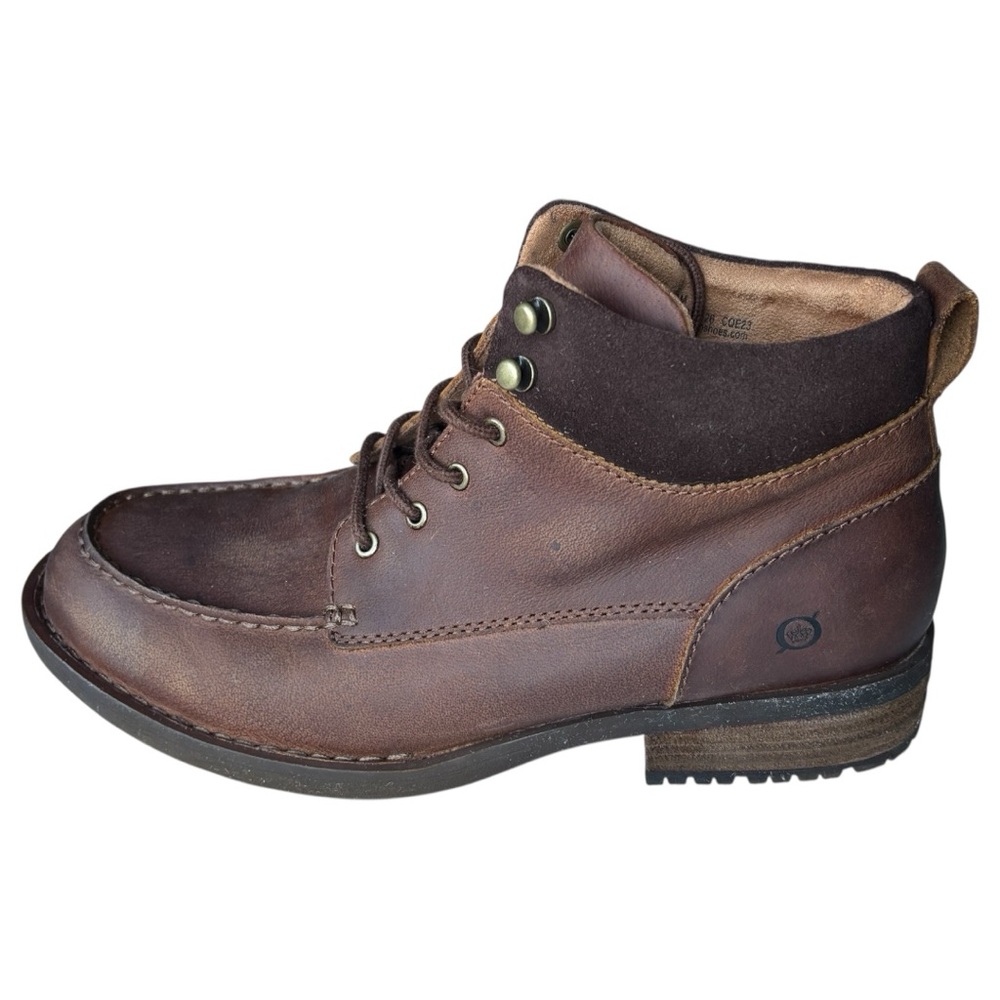 Born Men’s Hunter Moc Lace-Up Boot in Brown Leather | size 11